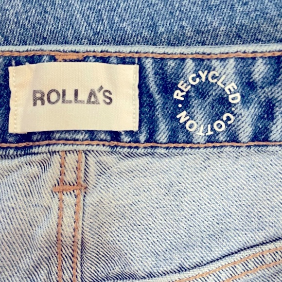 ROLLA'S Heidi High Rise Loose Straight Wide Leg Worn Wash Distressed Knee Sz 28 - Picture 9 of 13